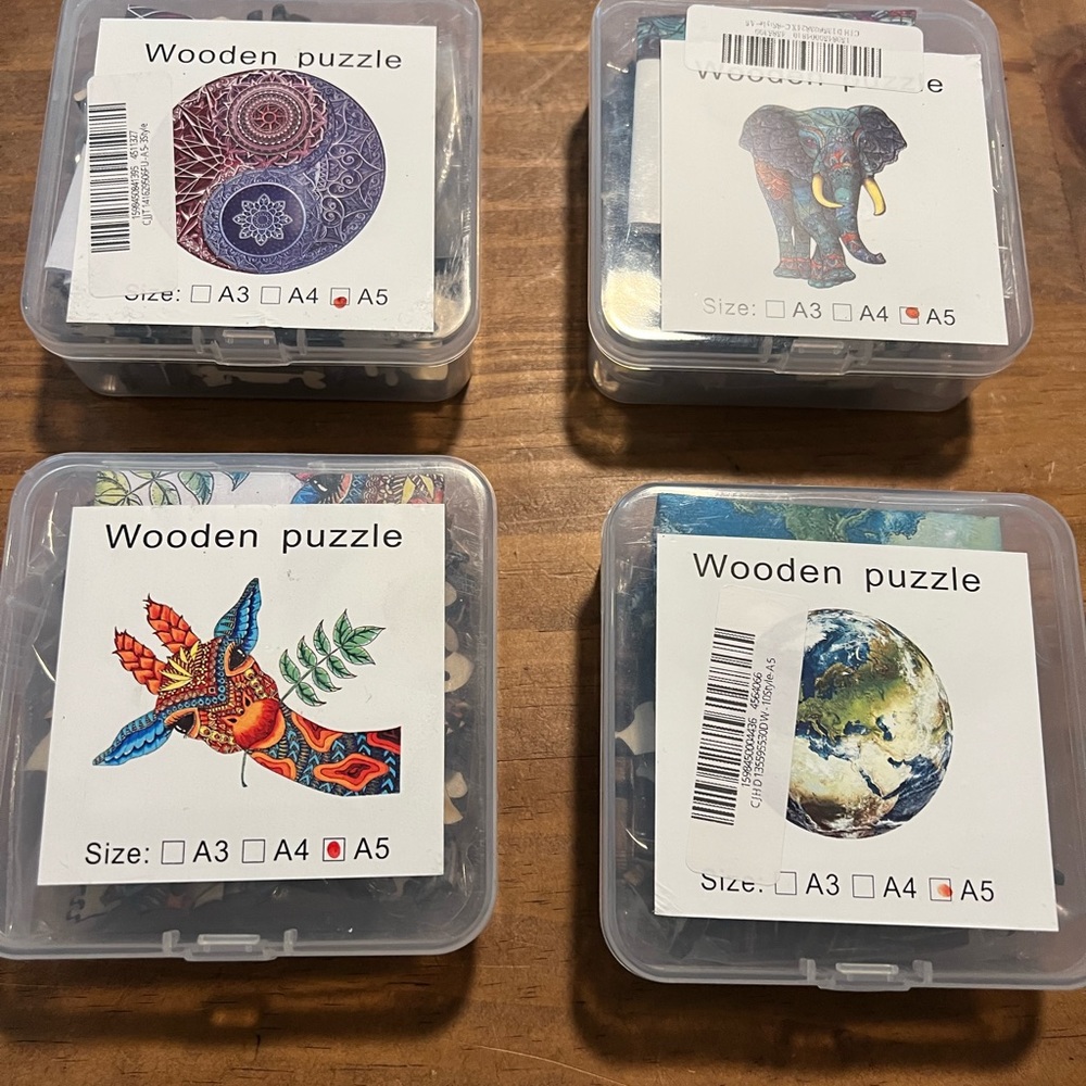 Set of 4 wooden puzzles A5 - Picture 2 of 7